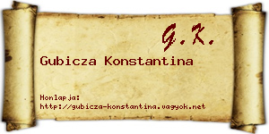 Gubicza Konstantina névjegykártya